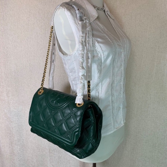 NEW Tory Burch Soft Fleming Norwood Green Convertible Shoulder Bag/Crossbody Bag - Picture 12 of 13